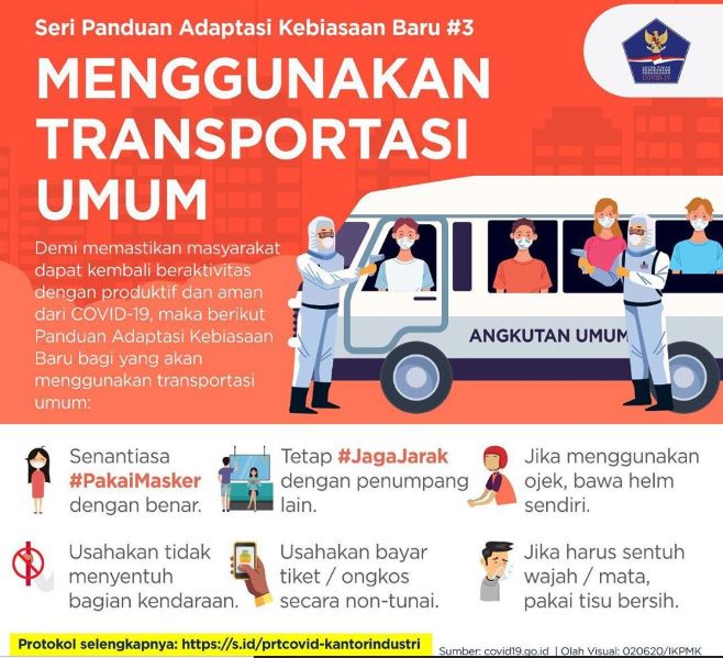 Panduan untuk Pengguna Transportasi Umum di Masa AKB. Foto: GTPP COVID-19