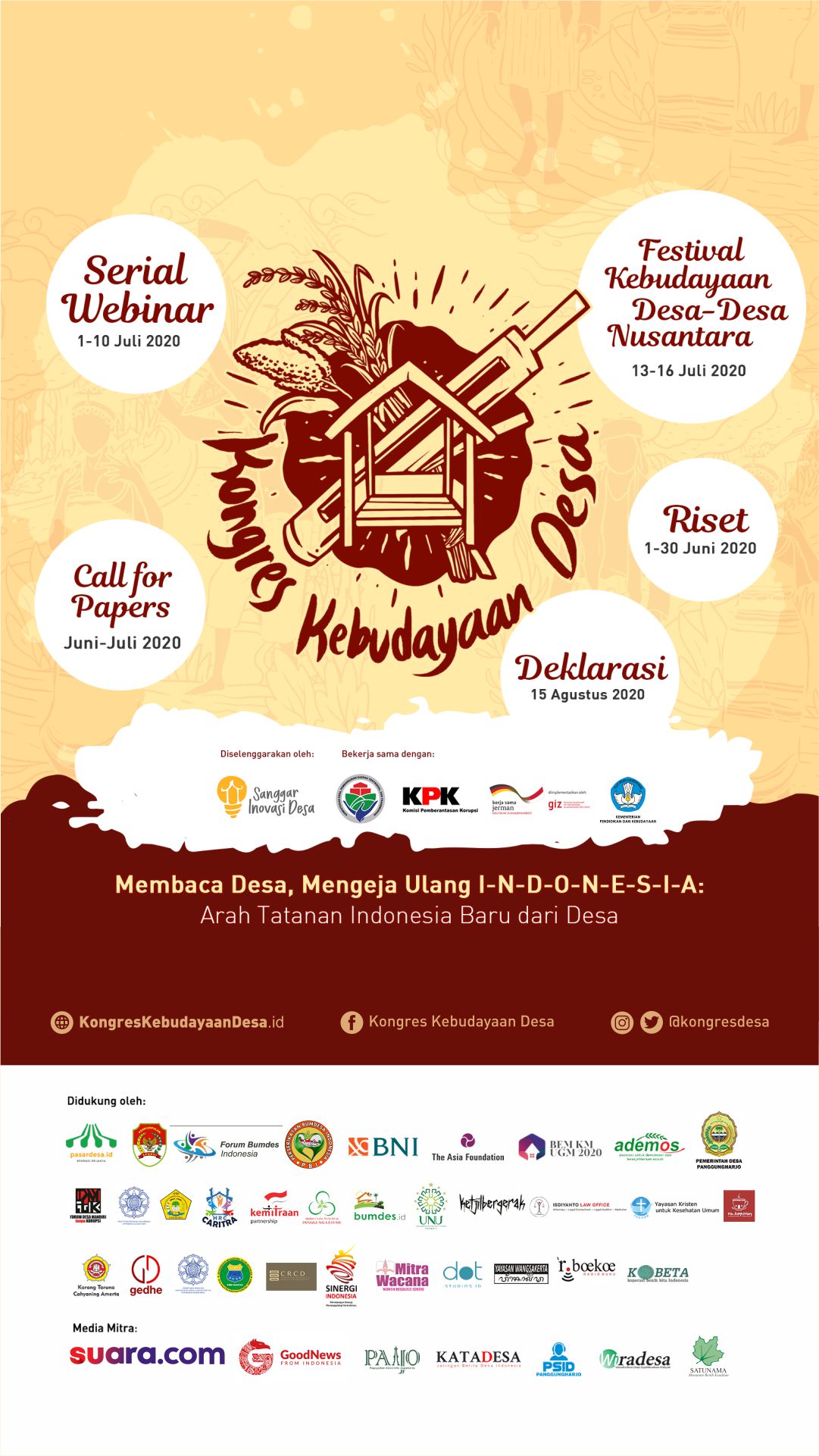 Kongres Kebudayaan Desa menggelar berbagai kegiatan pada masa pandemi Covid-19 lewat diskusi daring.