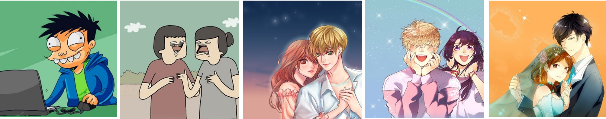 Urut dari kiri: Si Juki, Tahilalats, Eggnoid, Flawless, My Pre-Wedding