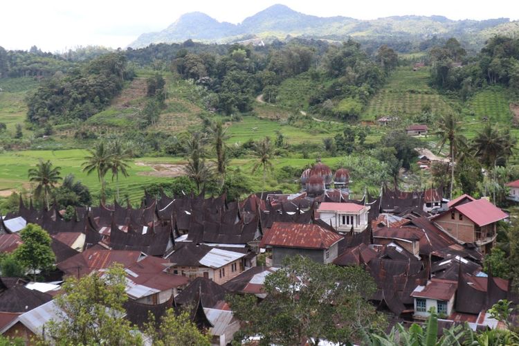 Pemukimn dan kontur wilayah di Desa Nagari Pariangan