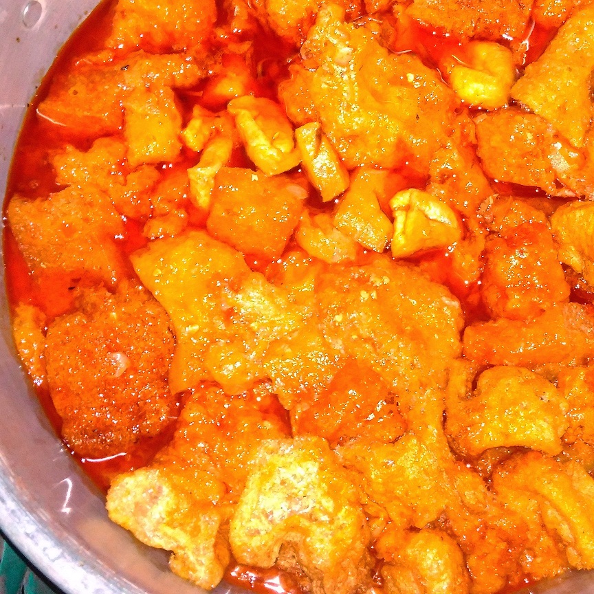 Kuah krecek pedas gudeg mbah Medi Kotagede yang menjadi favorit pelanggannya.