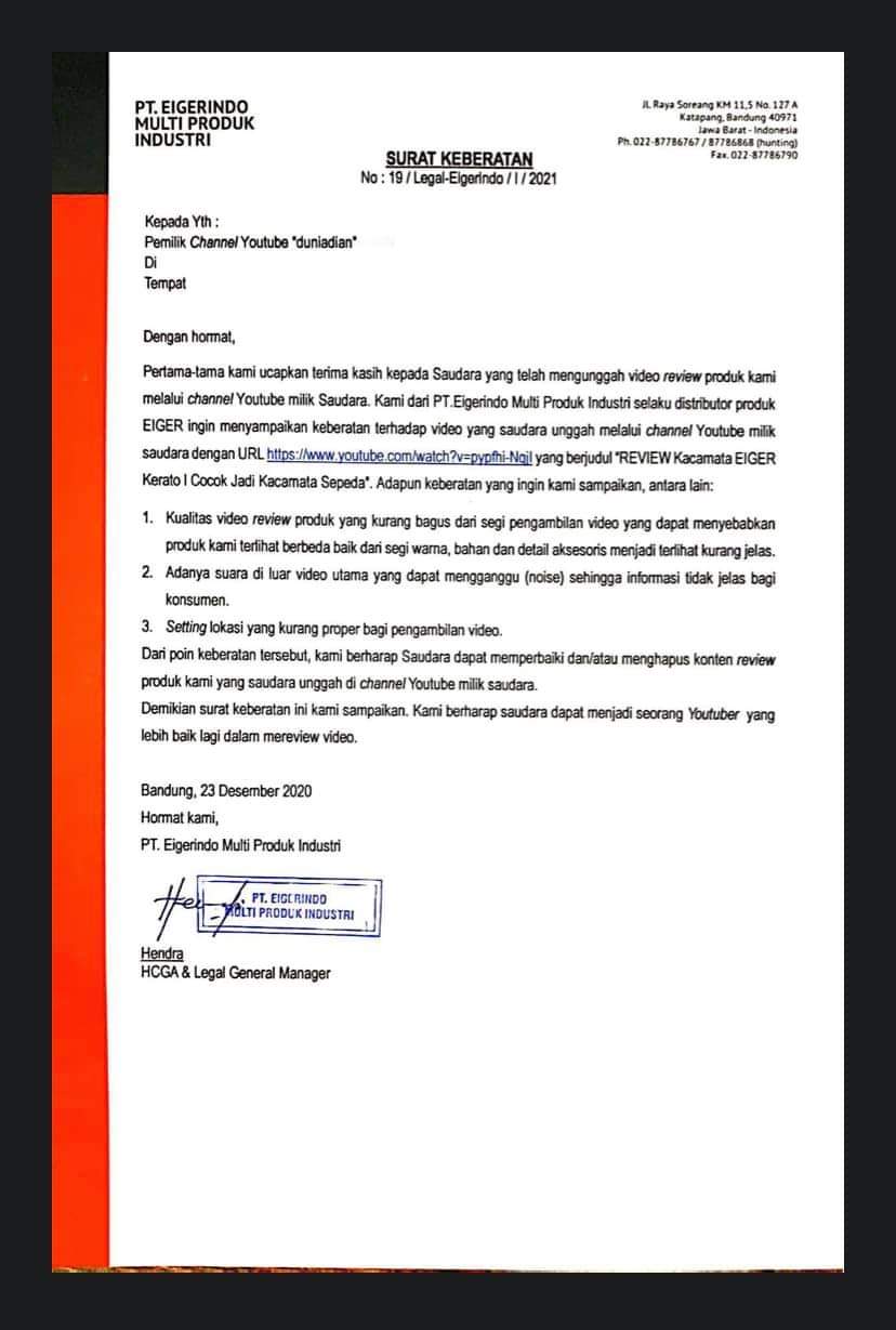 viral surat eiger