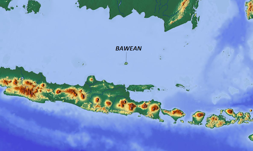 Pulau Bawean dalam Peta Indonesia