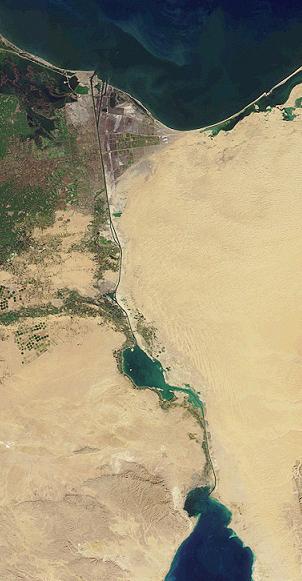 Penghubung dua laut, Suez Canal | PD-USGov-NASA