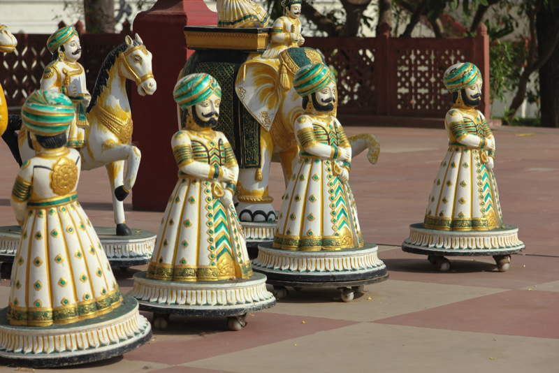 Catur motif India dari daerah Jaipur, Rajashtan.