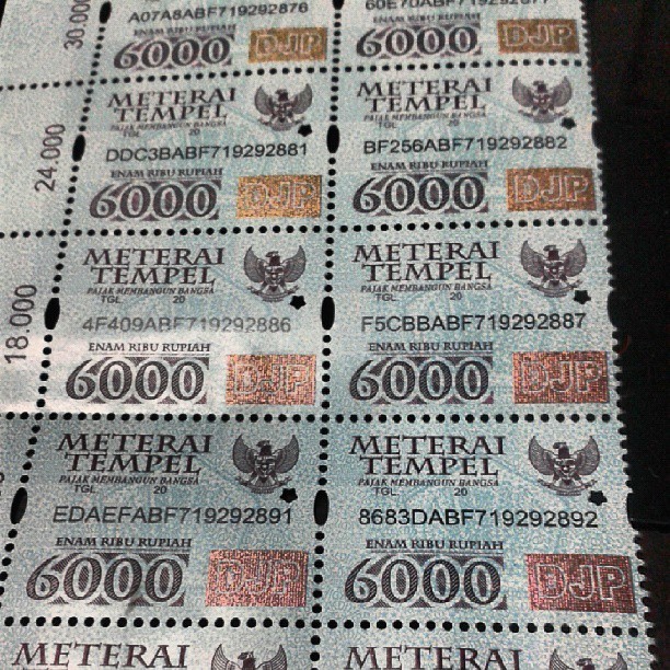 Materai Rp6000 | Foto: Koleksi gambar HD