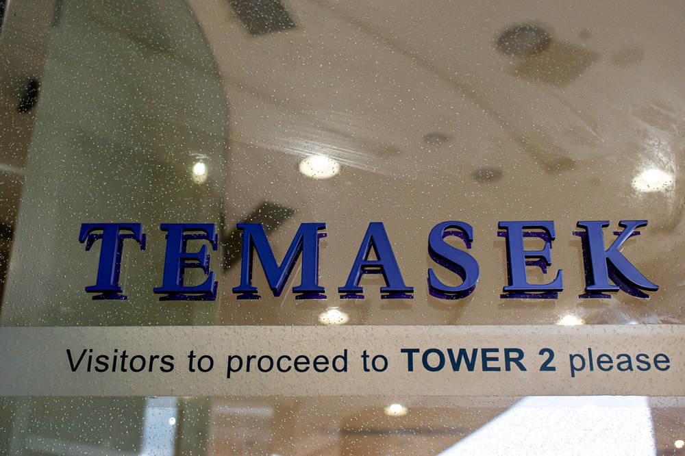 Logo Temasek di kantor Orchard Road, Singapura