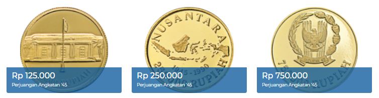 3 uang logam edisi khusus perjuangan angkatan '45
