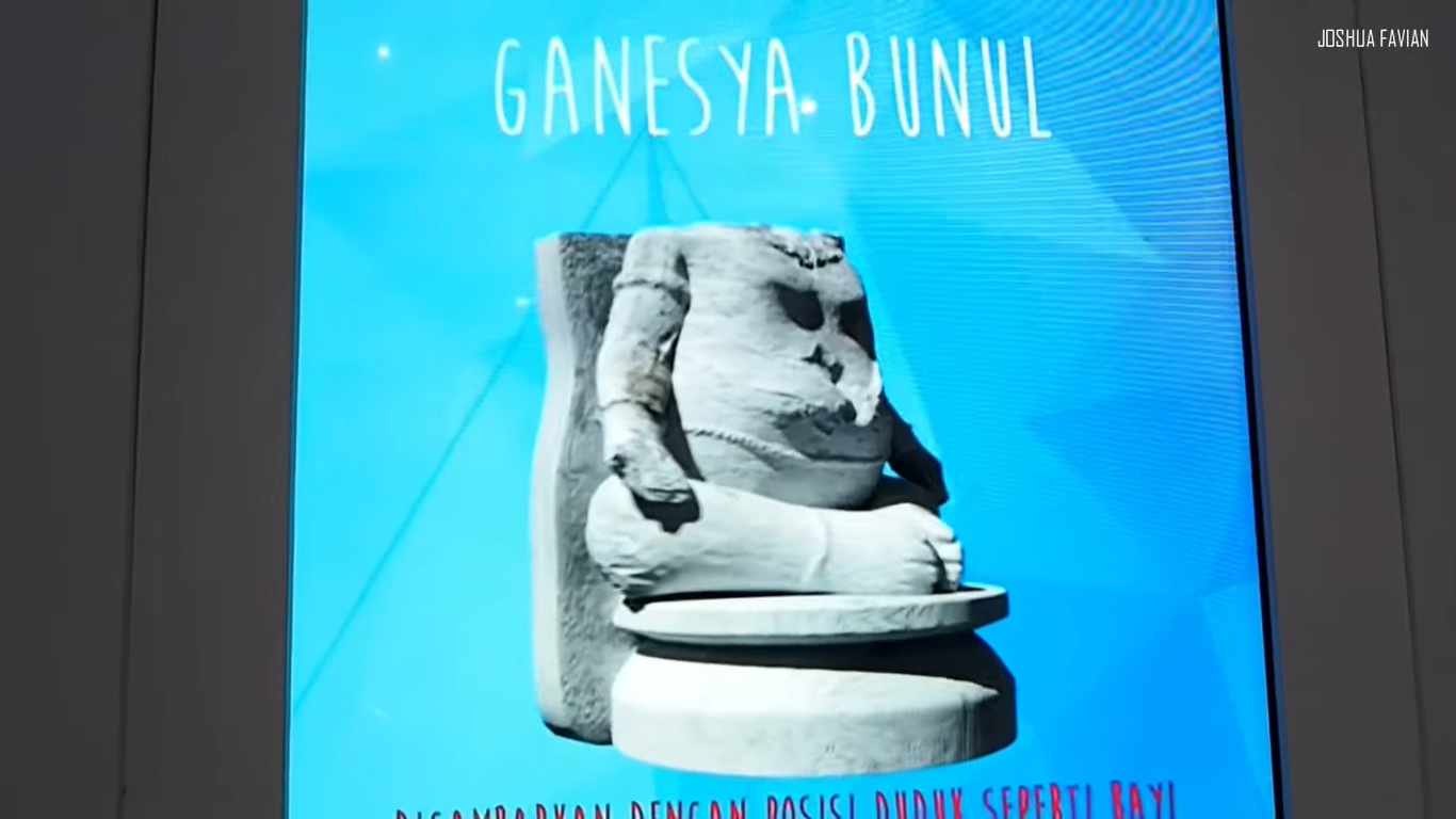 Visualisasi atau tampilan fasilitas LED 2D yang menampilkan gambar sekaligus informasi