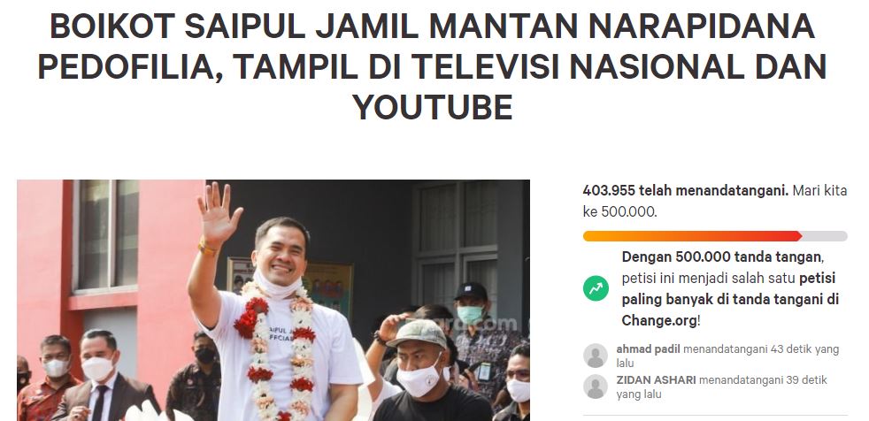 Petisi publik figur yang berimbas pada pembatalan distribusi film Nussa