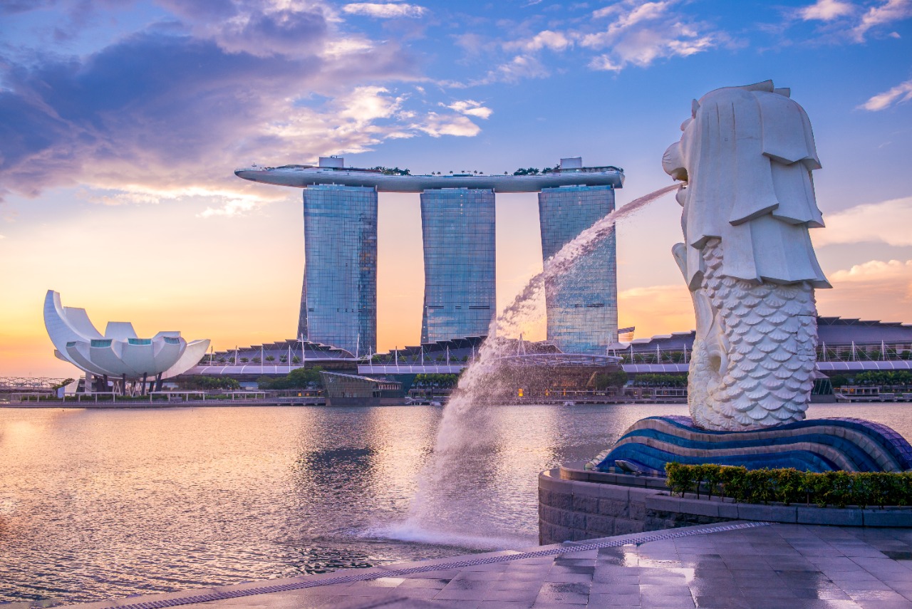 Patung Merlion, salah satu pusat wisata di Singapura | Shutterstock/Richie Chan