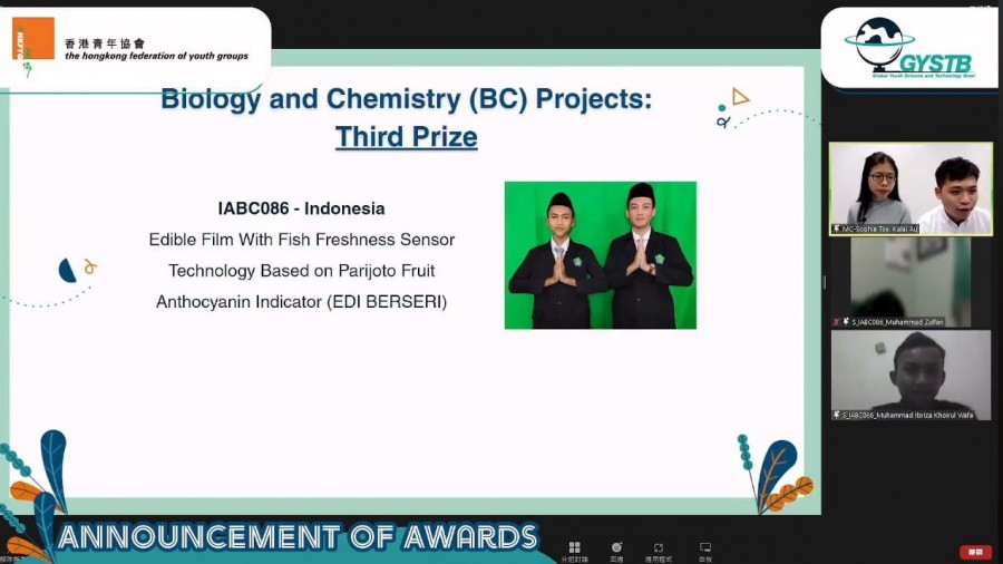 Tim Riset MAN 1 Kudus berhasil meraih Third Prize atau Juara Ke-3 GYSTB | Dok. Kemenag