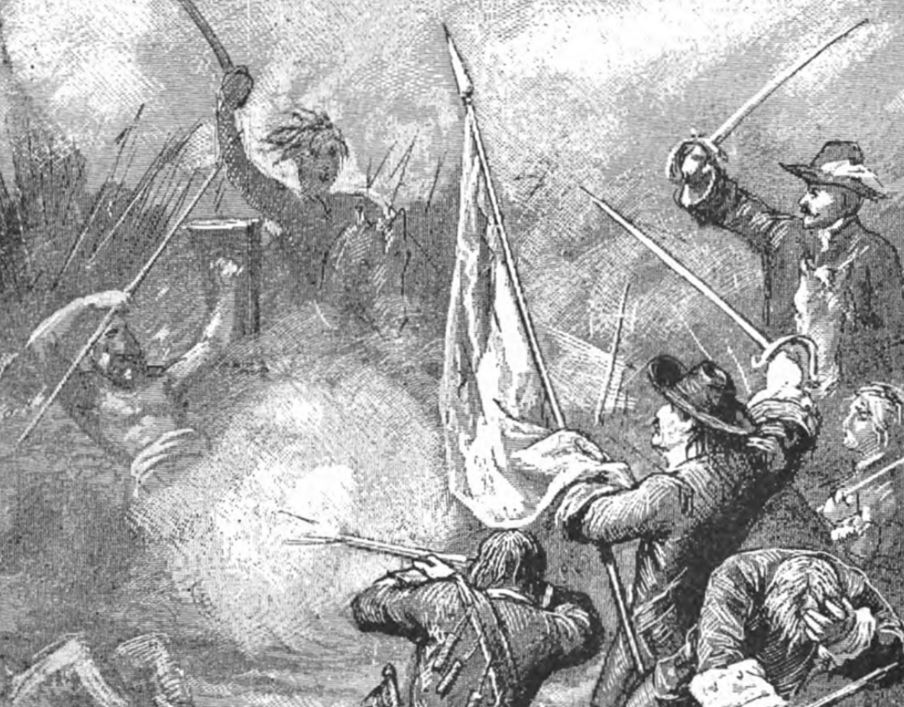 Ilustrasi pertarungan Trunojoyo tokoh kebanggaan Madura melawan VOC oleh Willem Steelink - J. Hendrik van Balen (1890) | Public Domain