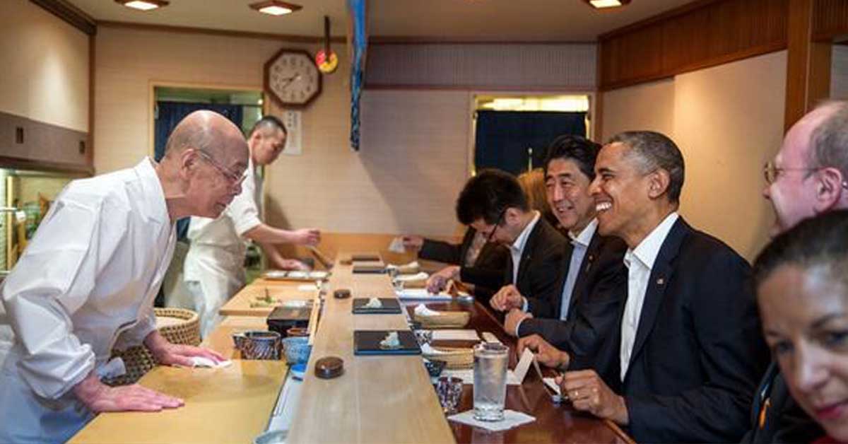 Obama di Restaurant Sukiyabashi Jiro
