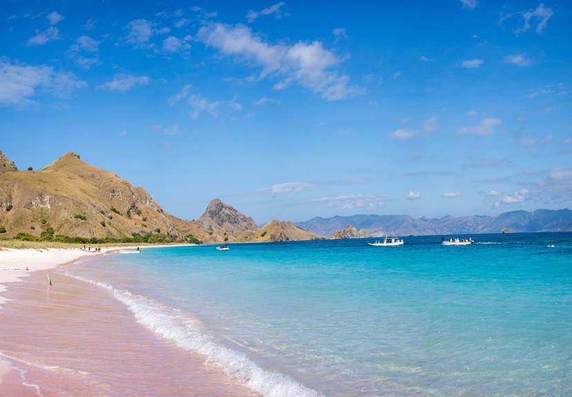 Pemandangan Pantai Pink di Kabupaten Lombok Timur