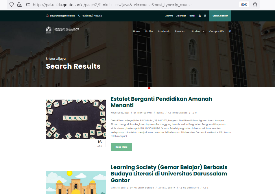 Tulisan di websita | sumber pribadi