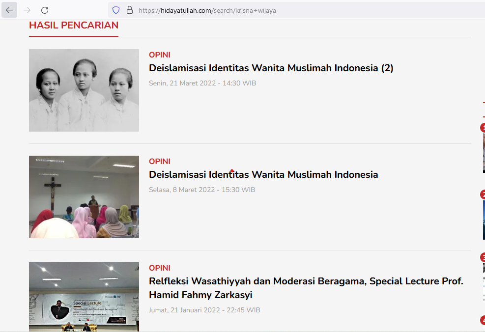 Tulisan di web keislaman | sumber pribadi