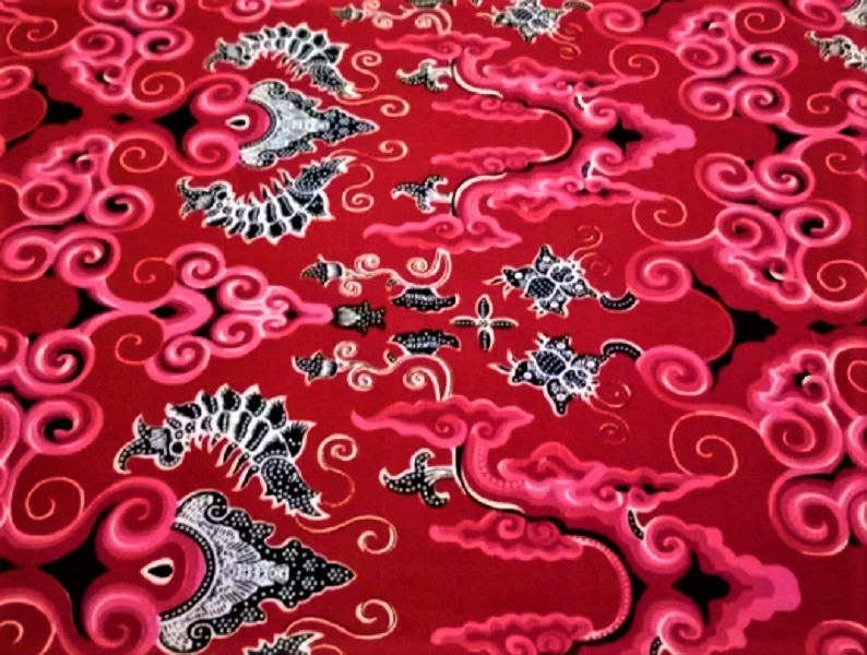 motif mega mendung udang