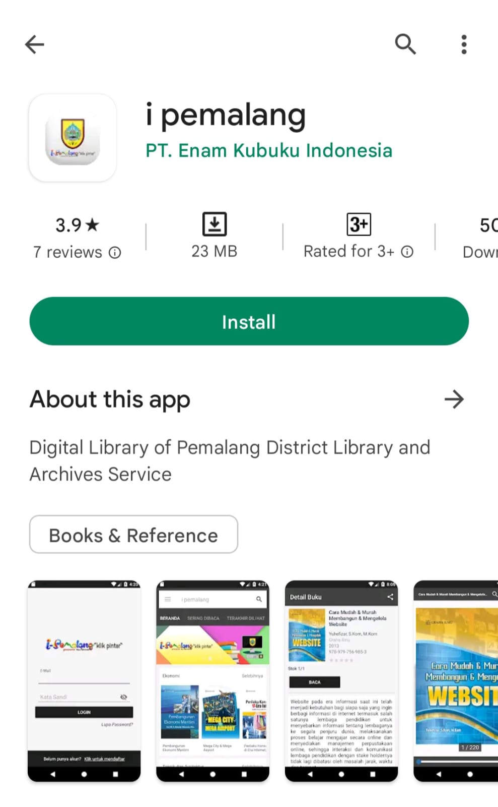 Tangkapan Layar Aplikasi I Pemalang