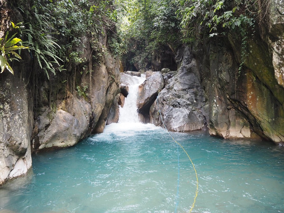 Curug Leuwi Hejo sangat mempesona dengan kejernihan air dan warnanya hijau disekelilingi tebing batu yang besar dan tanaman atau tumbuhan