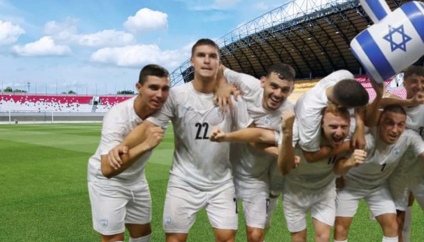 Pemain Timnas U-20 Israel merayakan kelolosan piala dunia U-20 Indonesia
