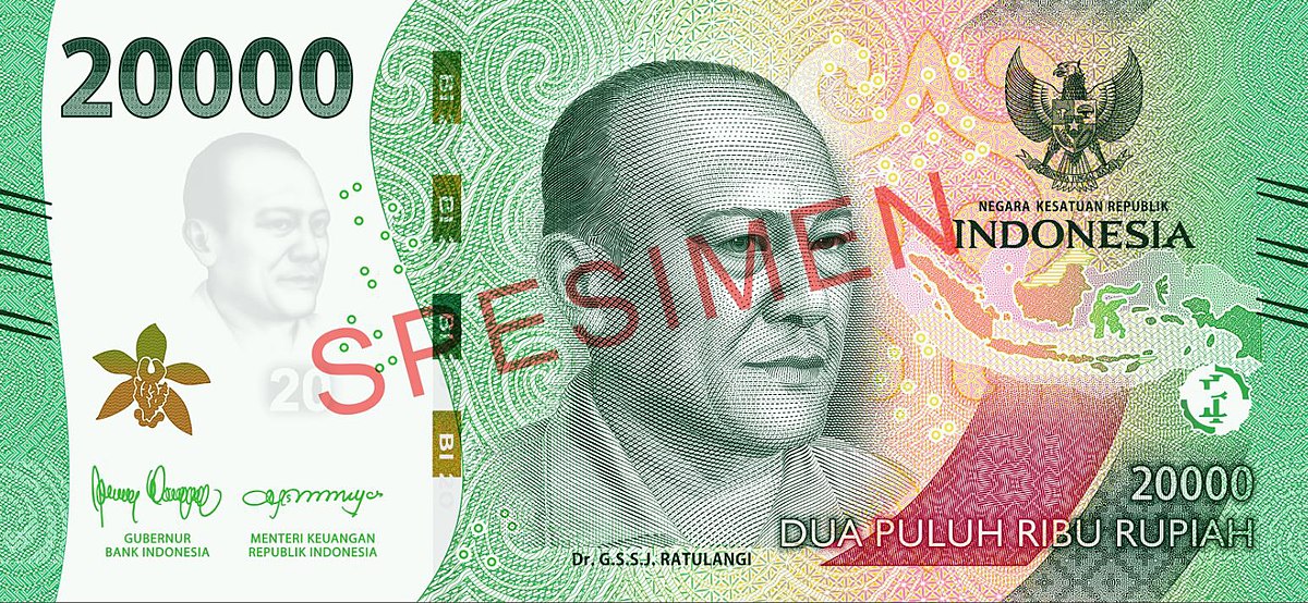 uang 20.000 sam ratulangi