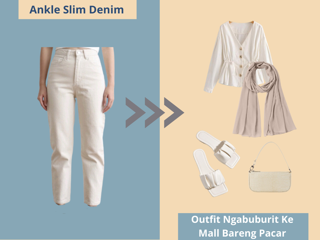 Inspirasi outfit ngabuburit ke mall bareng pacar pake Ankel Slim Denim