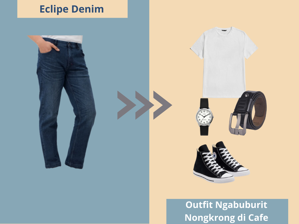 Inspirasi outfit ngabuburit nongkrong di cafe pake Eclipse Denim