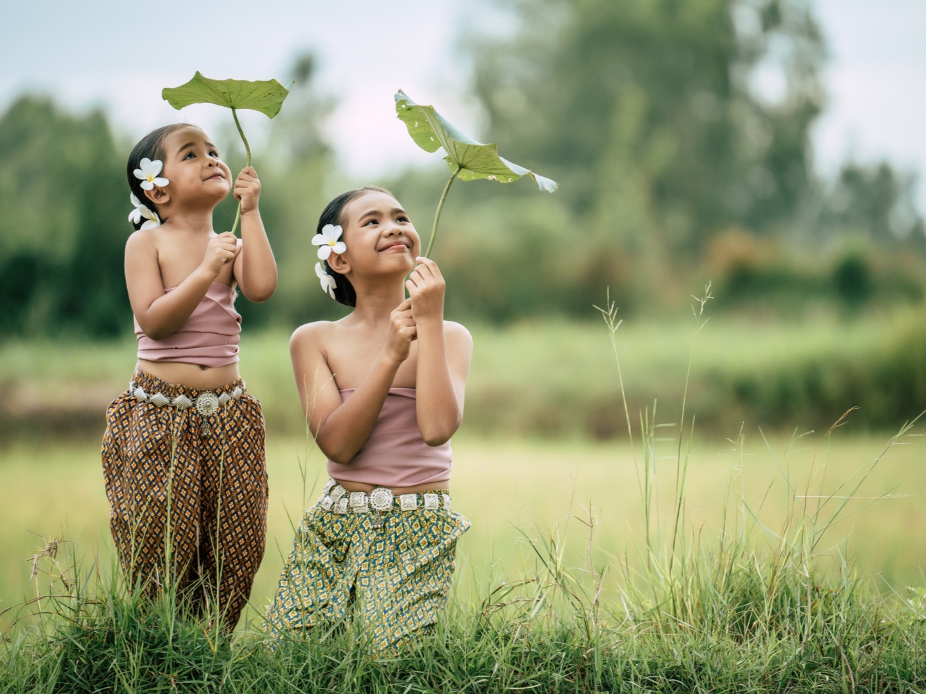 Ilustrasi anak desa bermain