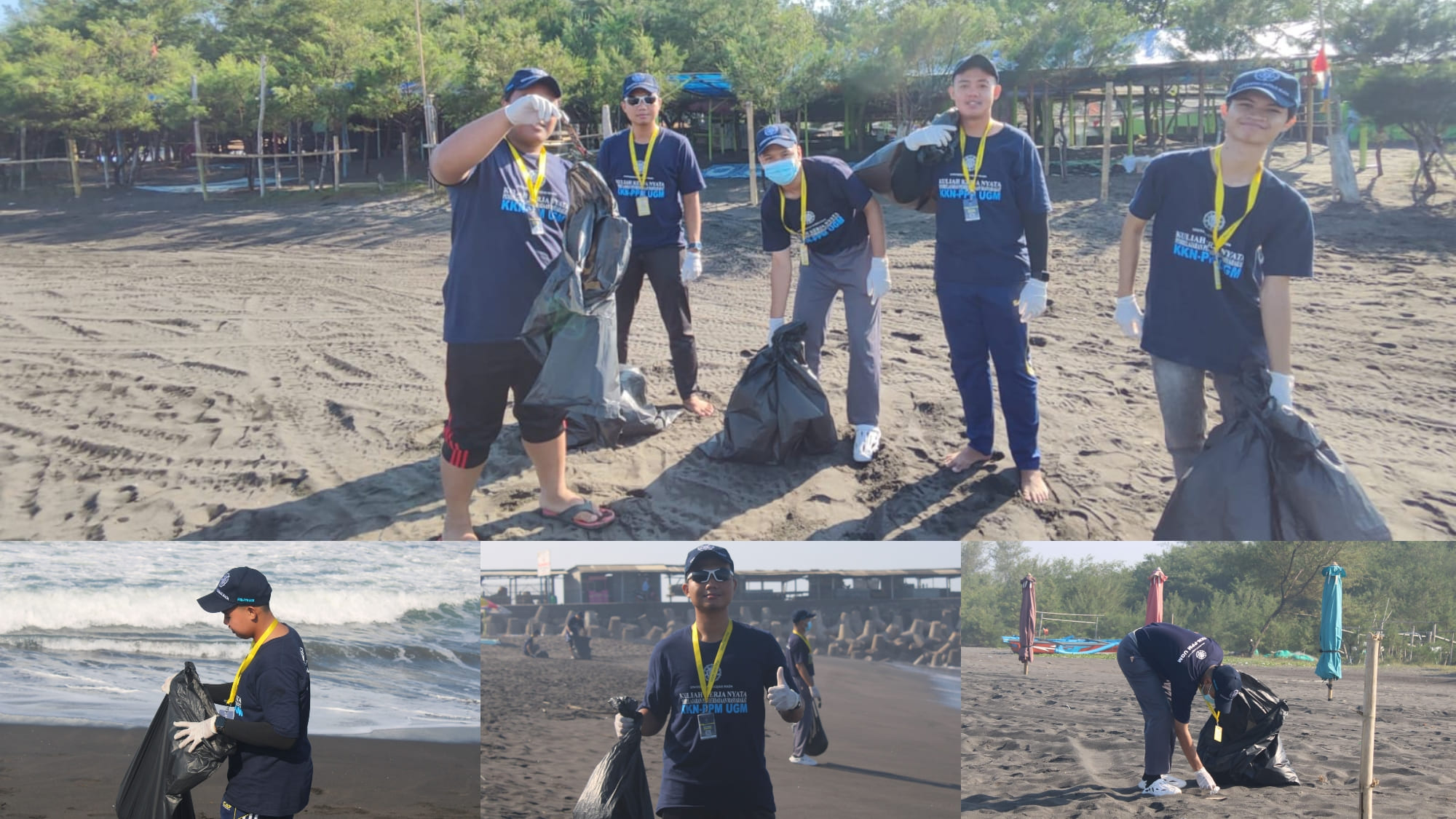 Bersih pantai di Pantai Glagah | Foto: Umar Mahdii A