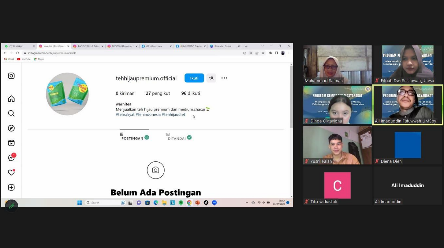 Suasana Pendampingan Digital Marketing oleh Bapak Ali Imadudin melalui Zoom Meeting | Sumber: Dokumentasi Tim