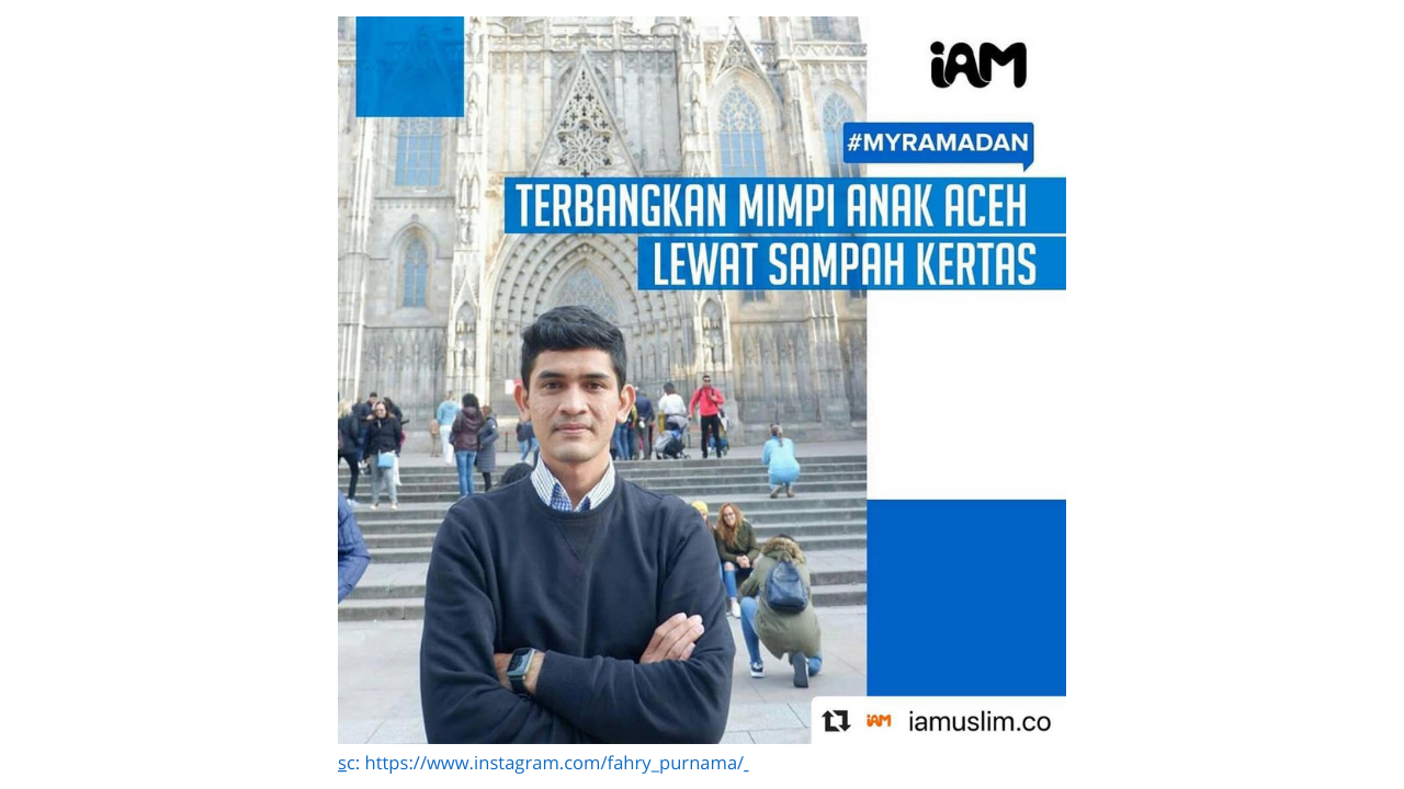 Fahry Purnama seorang pengagas beasiswa sampah kertas