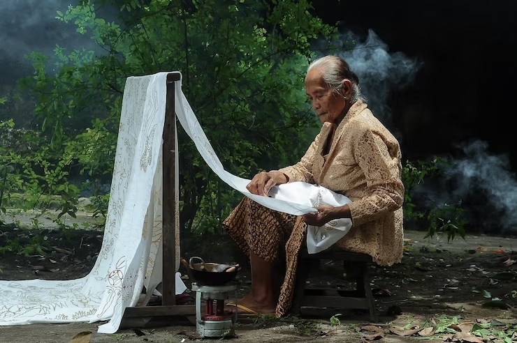 Nenek sedang membatik | Foto: anught86/freepik.com