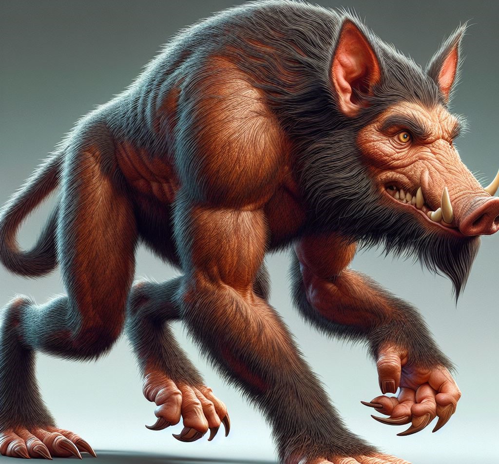 Gambar hanyalah ilustrasi. Si Bigau adalah sosok babi jadi-jadian yang dipercaya oleh orang Minangkabau sebagai bentuk kutukan bagi seorang anak yang malas dan selalu melawan kepada ibu. Ilustrasi Yerri Satria Putra.