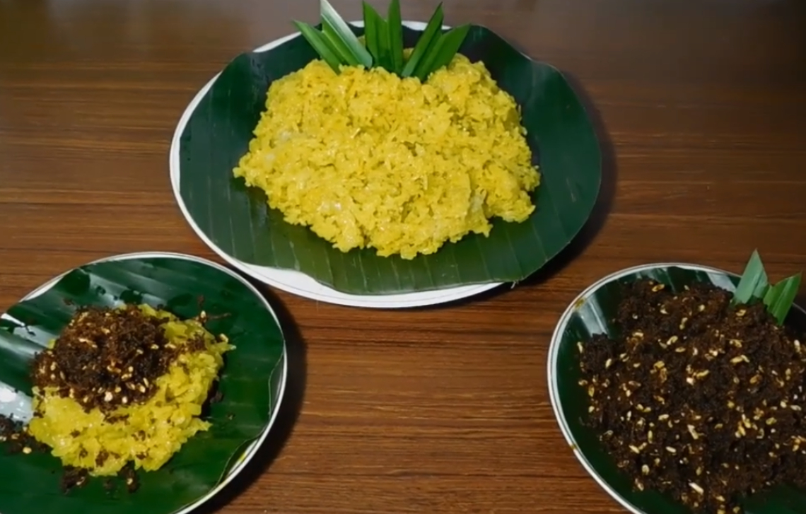 Nasi kunyik | Tangkap layar YouTube desmawati kuretangin