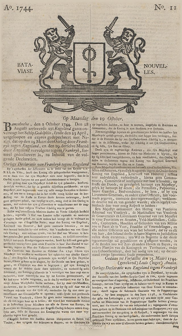 Bataviasche Nouvelles | Wikimedia Commons (Unknown)