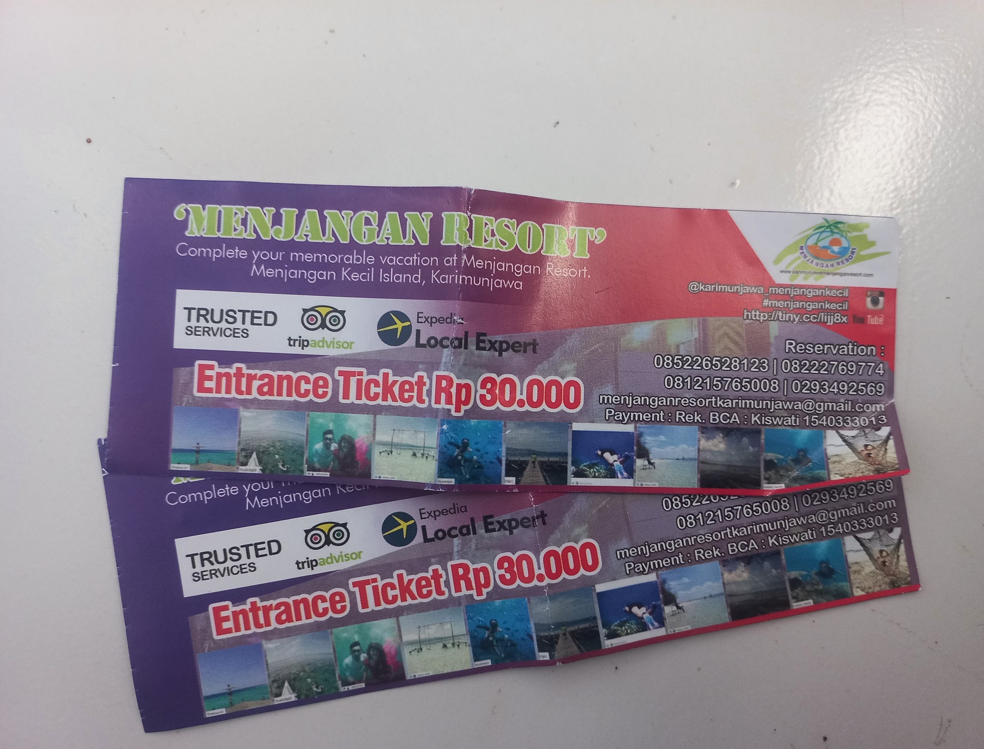 Pengunjung membayar 30ribu untuk memasuki Pulau Menjangan Kecil