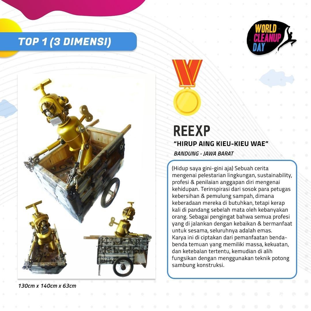 Reexp pemenang sayembara Karya Seni dari Sampah dalam rangka World Water Forum ke-10 di Bali