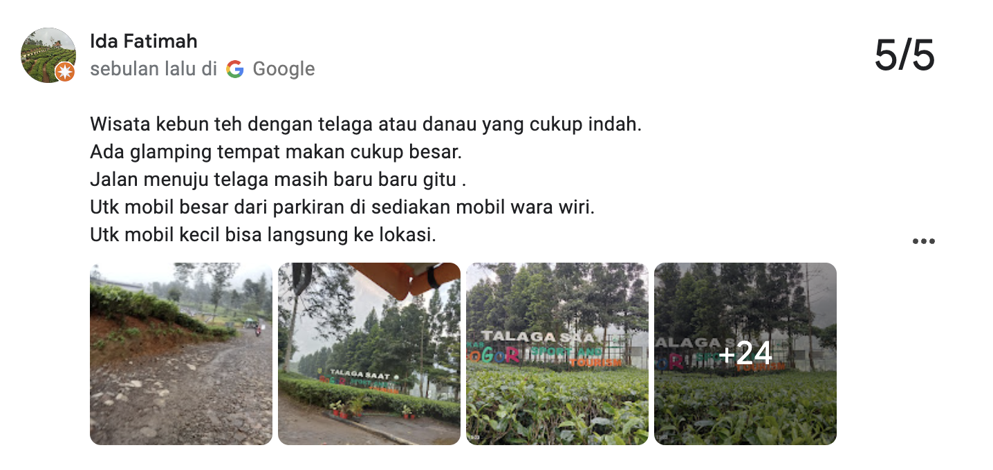 Review Telaga Saat | Source: Google Review