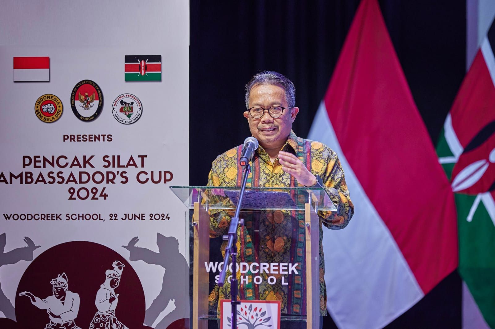 M. Hery Saripudin, Duta Besar Indonesia untuk Kenya, saat memberikan sambutan