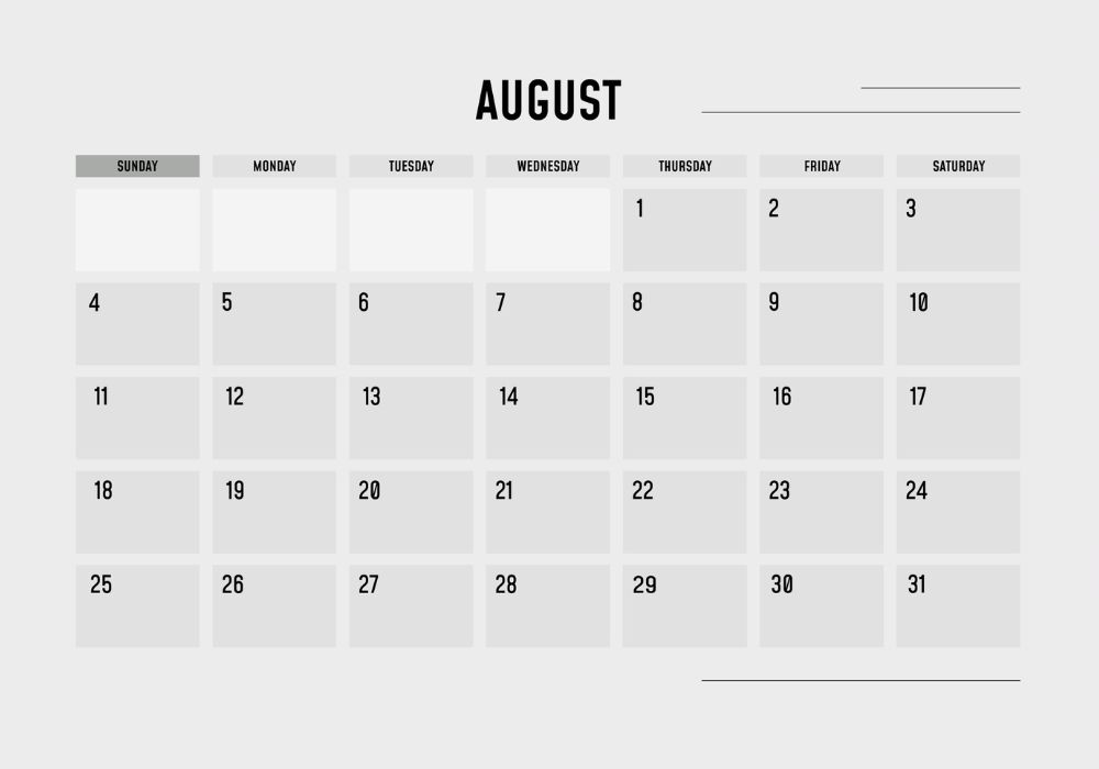 ilustrasi kalender Agustus