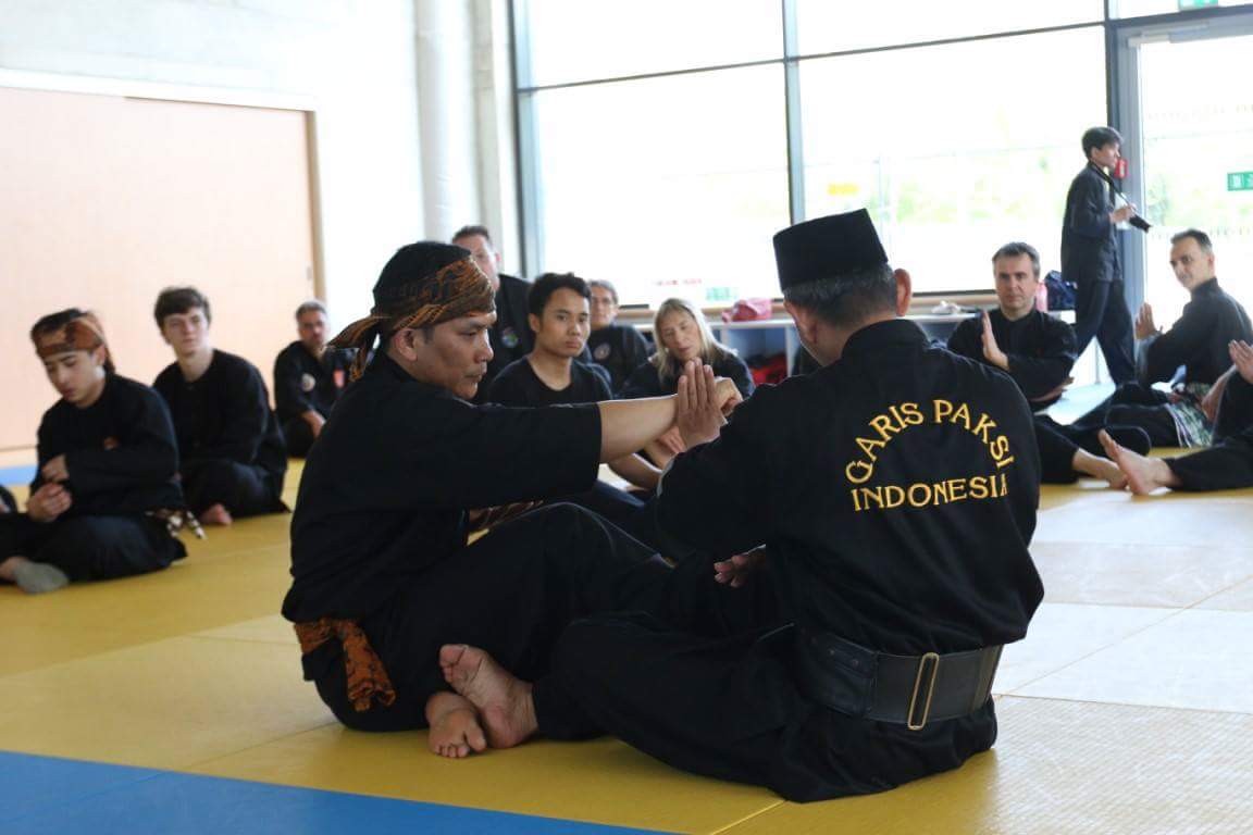 Gending dan Popeye mendemonstrasikan jurus silat.